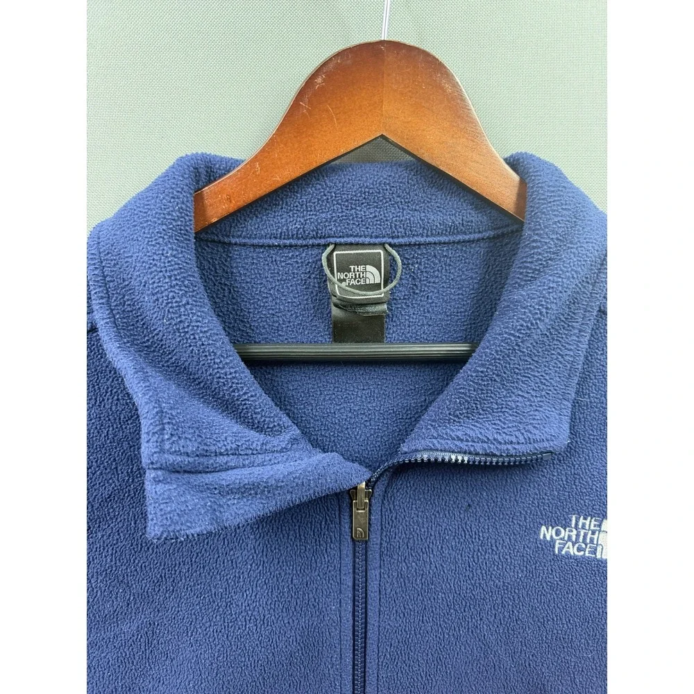 The North Face Fleece Jacket Mens Blue Full Zip Mock Neck XXL